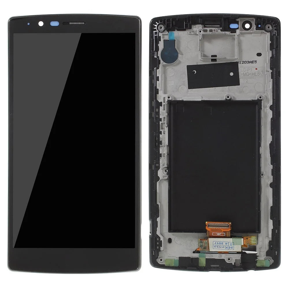 OEM LCD Screen and Digitizer Assembly + Frame Part Replacement for LG G4 H815 - Black - 1