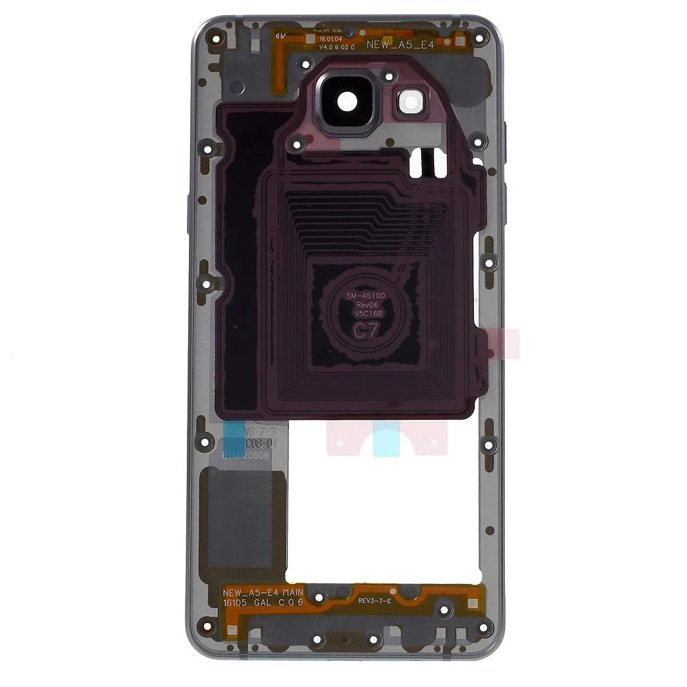 Middle Housing Frame with Small Parts OEM Material Assembly for Samsung A5 SM-A510F (2016) - Grey - 3