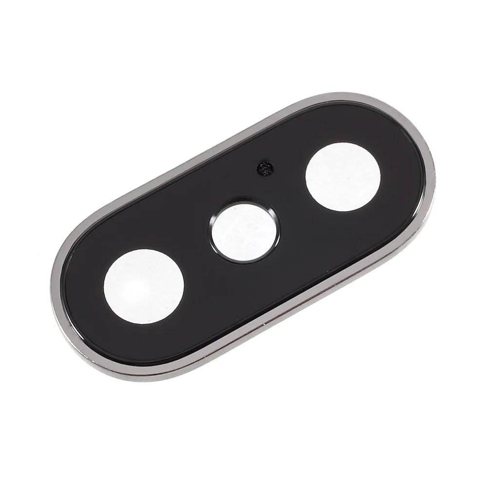 OEM for iPhone X Back Camera Lens Cover with Bracket and Glass Replacement - Silver Color - 1