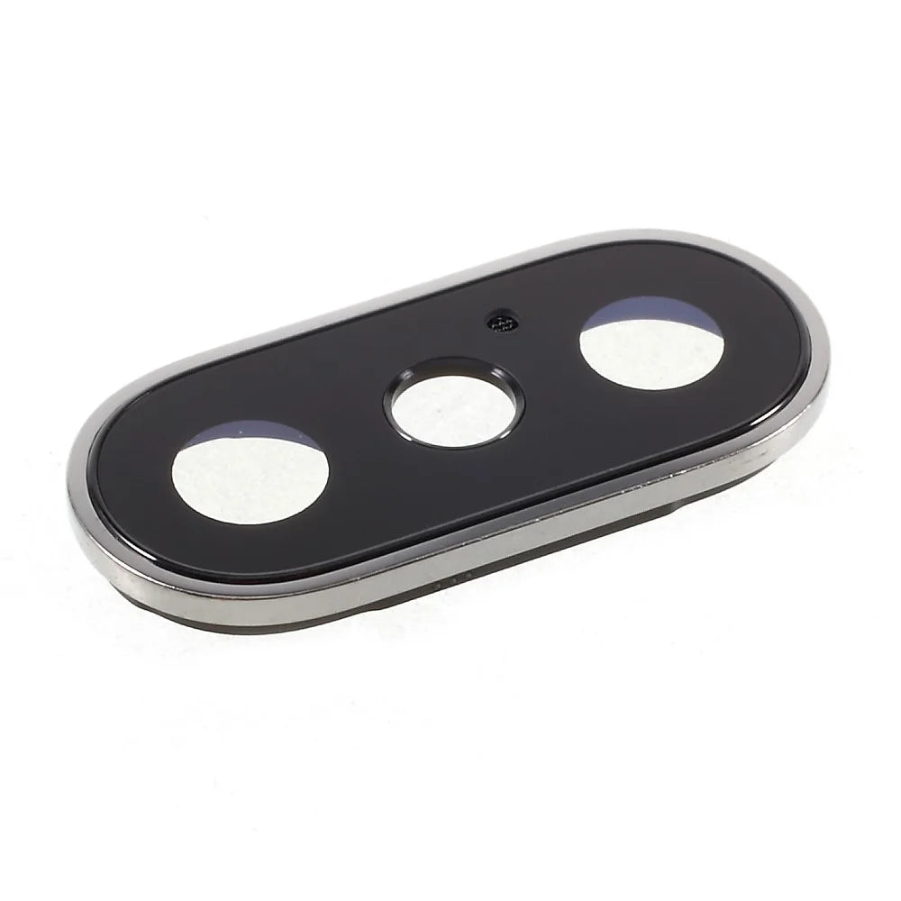 OEM for iPhone X Back Camera Lens Cover with Bracket and Glass Replacement - Silver Color - 2