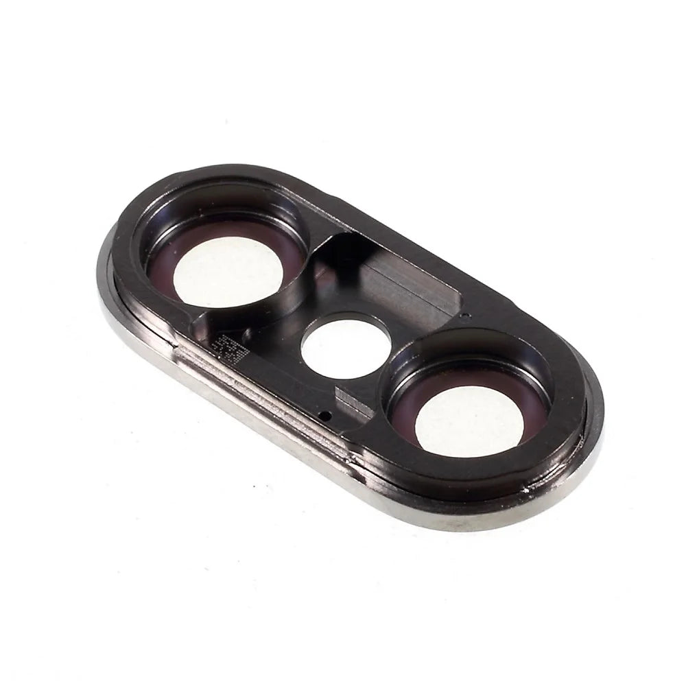 OEM for iPhone X Back Camera Lens Cover with Bracket and Glass Replacement - Silver Color - 3