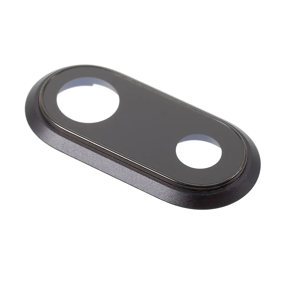 For iPhone 8 Plus 5.5 inch Rear Camera Lens Ring Cover with Glass Lens - Black - 2