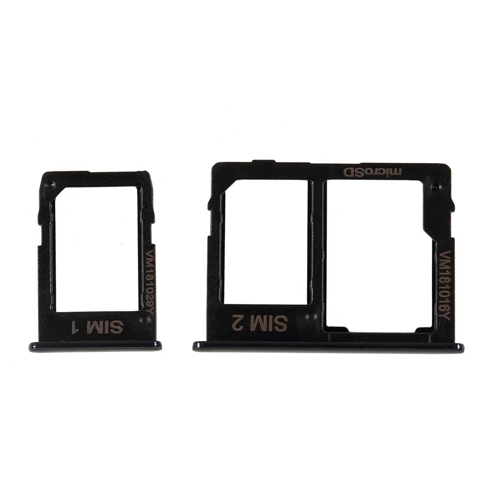 OEM SIM1 + SIM2/Micro SD Card Tray Slots Part for Samsung Galaxy J4 Plus / J6 Plus - Black - 3