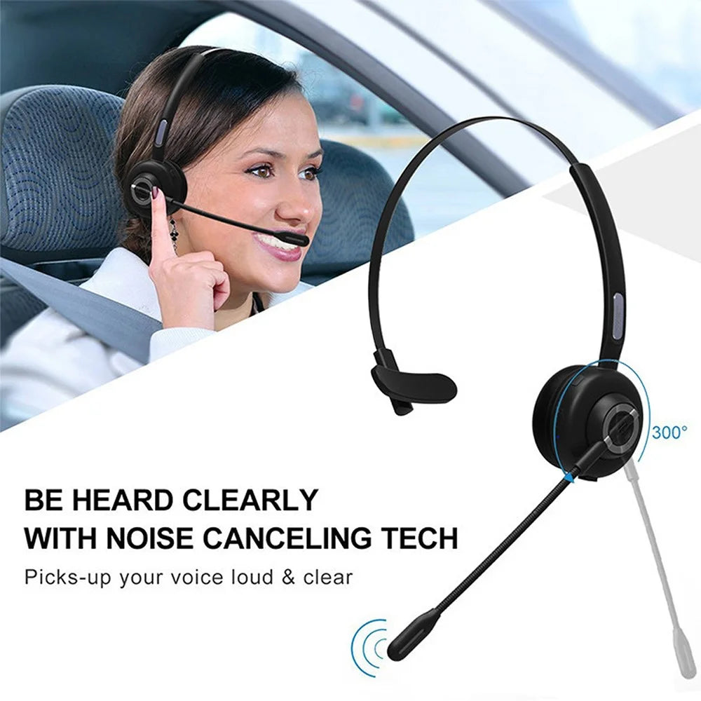 M97 Business Wireless Bluetooth-compatible 5.0 Headset Call Center Operator Single Ear Headphone with Microphone and Charging Base - 4