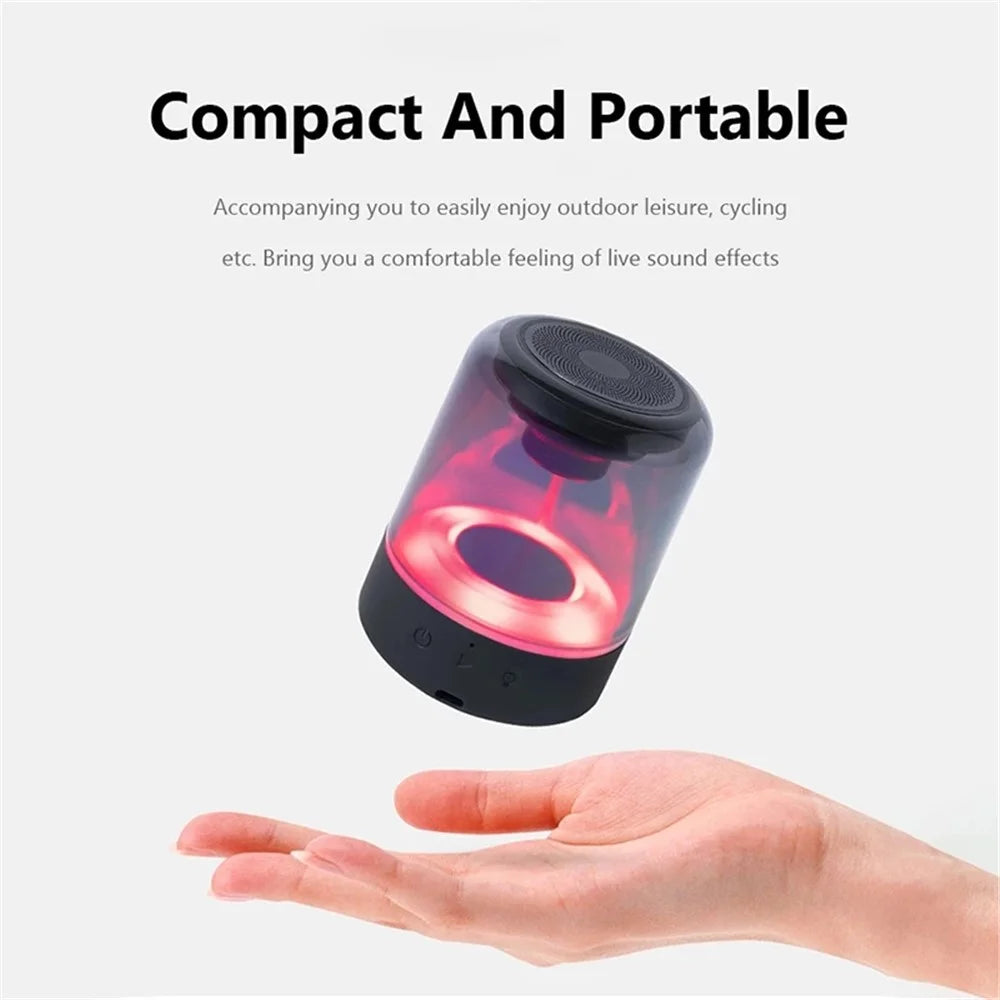 JY03 Wireless Speaker Portable TWS Transparent Subwoofer Stereo Music RGB Light Speaker for Home Bedroom Car Party - 4
