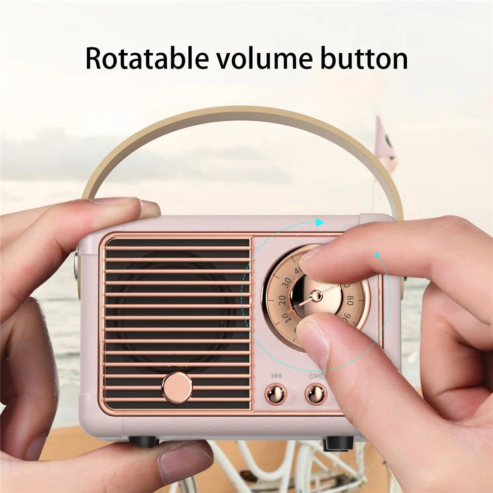 HM11 2nd Gen Retro Bluetooth-compatible Speaker Portable Wireless Speaker Support U-disk TF Card AUX - Pink - 2