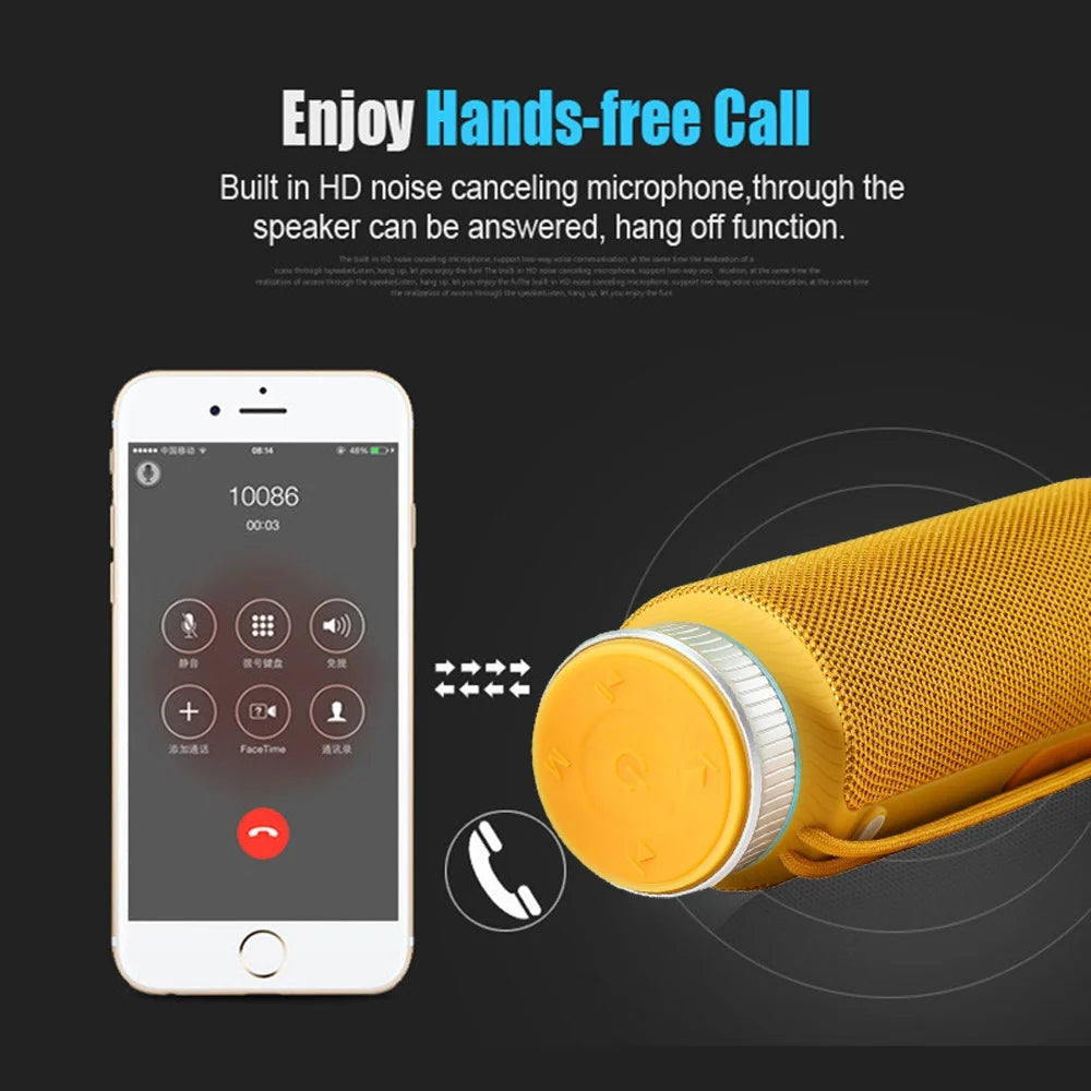 T&G TG326 Outdoor Bluetooth-compatible Speaker Portable Wireless Radio Speaker Sound Amp with Rotary Button Volume Control Support TF/U Disk (CE) - Yellow - 2