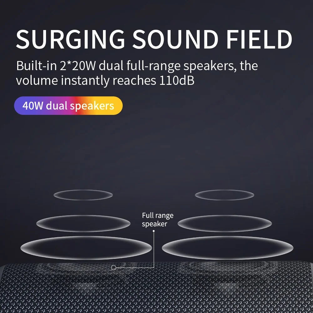 CYBORIS CYB-S7 RGB 40W Subwoofer IPX7 Waterproof TWS Bluetooth-compatible Speaker - 3