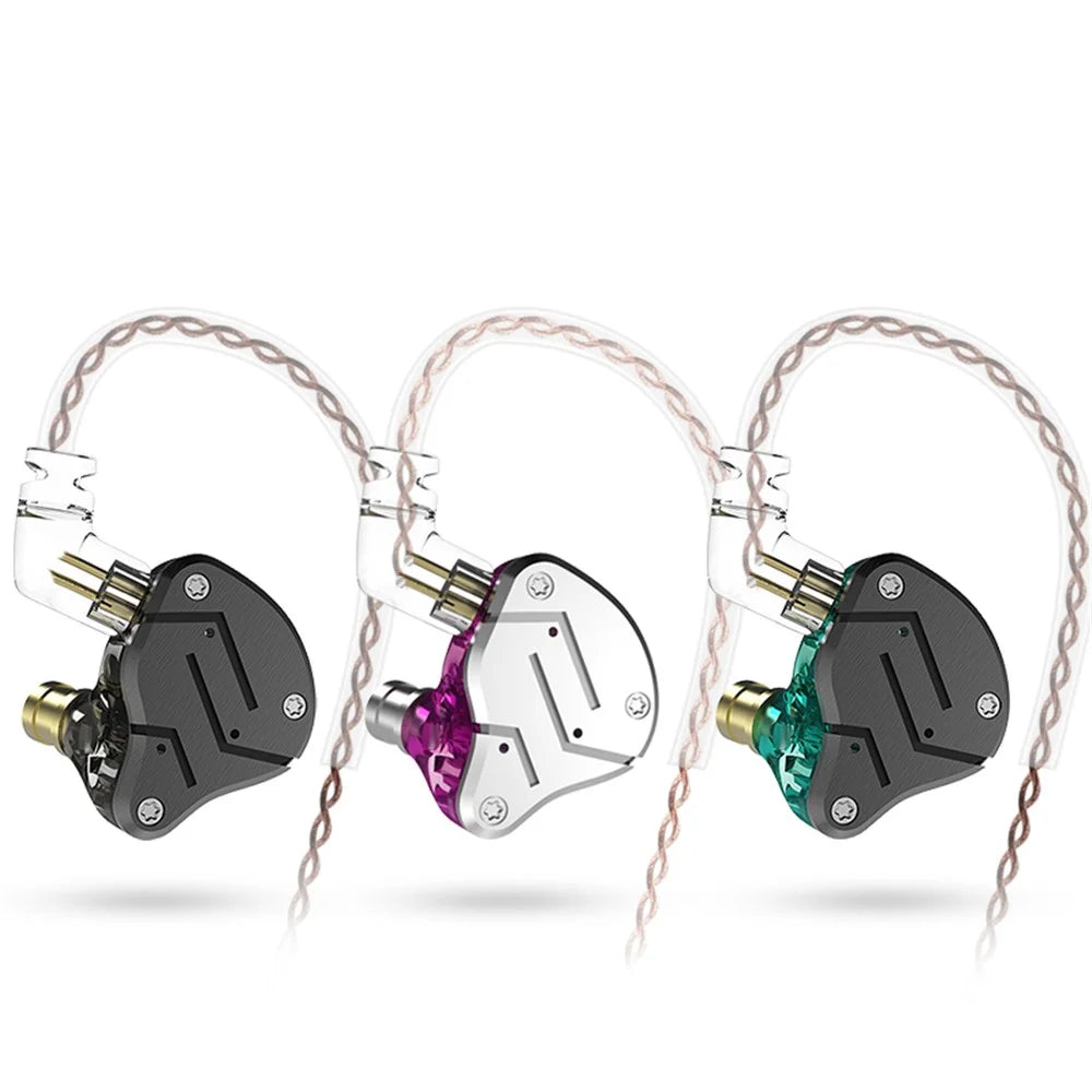 KZ ZSN Earphone High Fidelity 1 Dynamic 1 Balanced Armature Driver KZ Headphone (Microphone Version) - Purple - 5