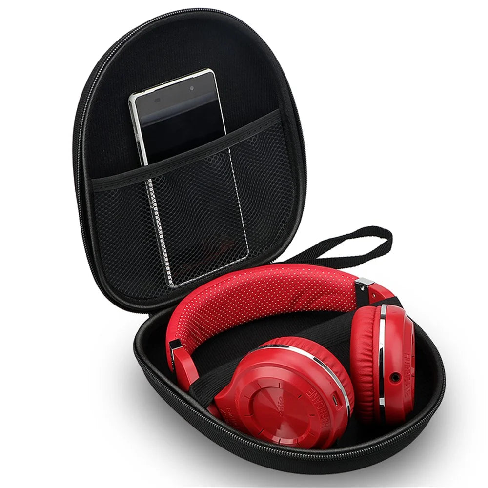 Portable Zippered Round Shaped Earphone Headphone Earbud Carrying Storage Bag Case - Black - 5