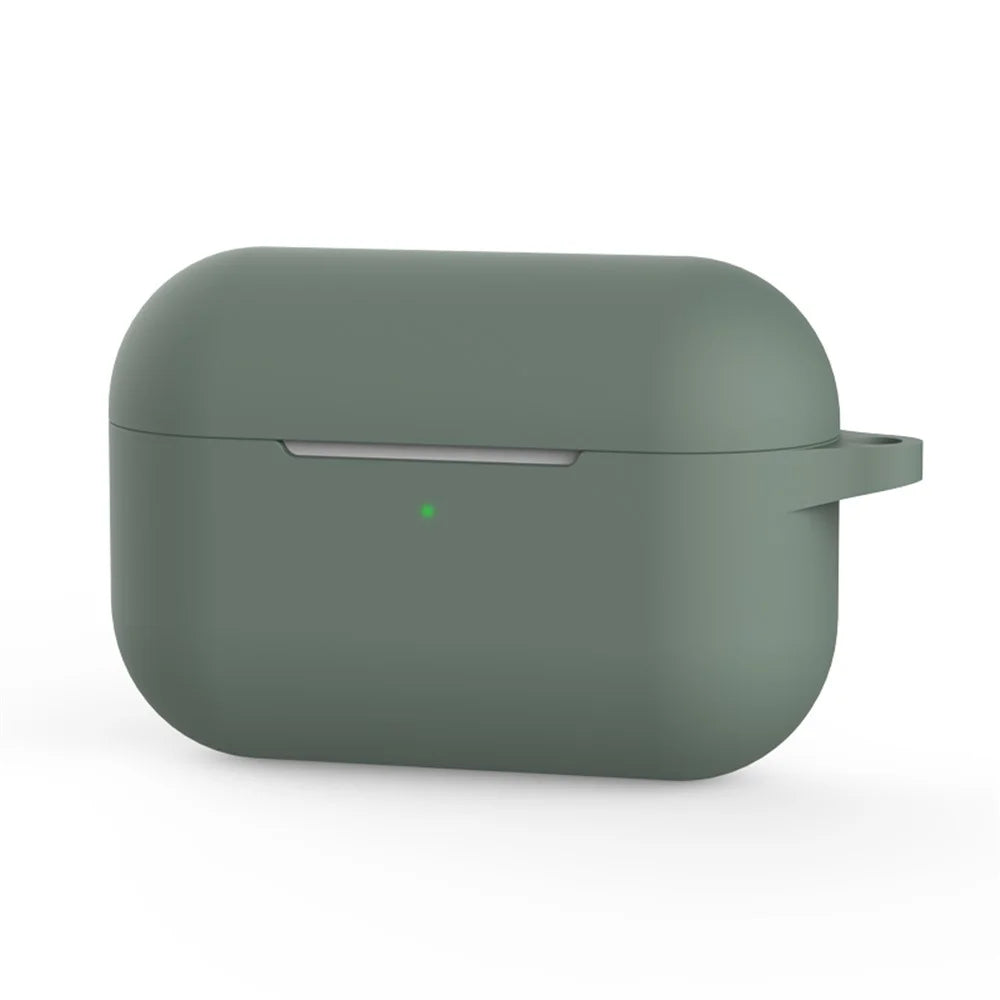 Silicone Earphone Cover with Buckle for Apple AirPods Pro - Dark Green - 2