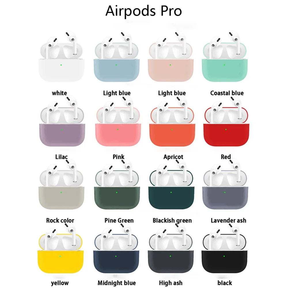 Anti-Drop / Anti-Scratch Solid Color Ultra-slim Liquid Silicone Protective Cover for Apple AirPods Pro - Black - 2