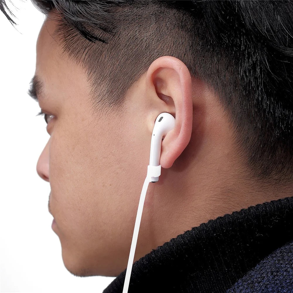 Luminous Bluetooth-compatible Earphones Strap Earbuds Silicone Anti-Lost Rope for AirPods - White - 2