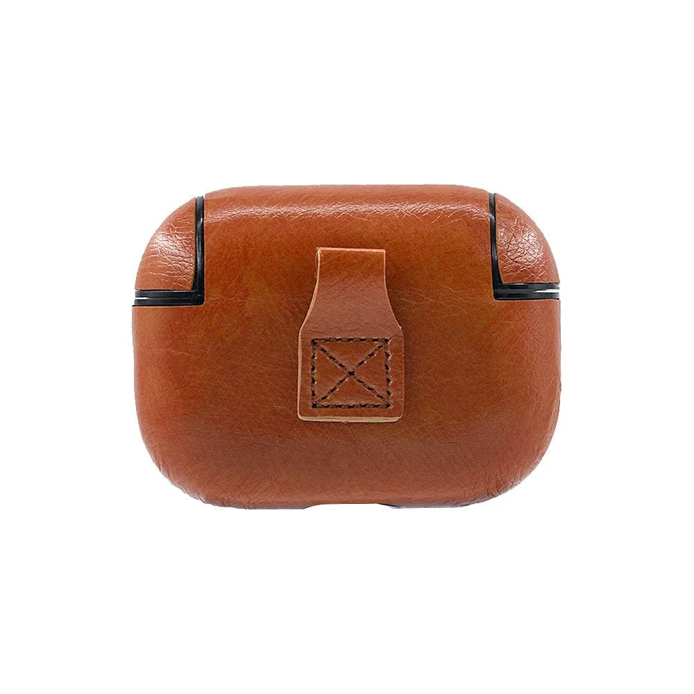Crazy Horse Texture PU Leather Protective Case for Apple AirPods Pro - Brown - 2