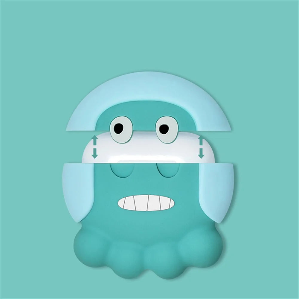 For AirPods Pro Octopus in Helmet Design Cute Earphone Charging Case Cover - Green - 2