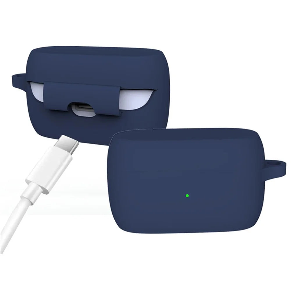 Soft Silicone Protective Case Bluetooth-compatible Earphone Cover with Anti-lost Buckle for Jabra Elite 3 - Grass Green - 2