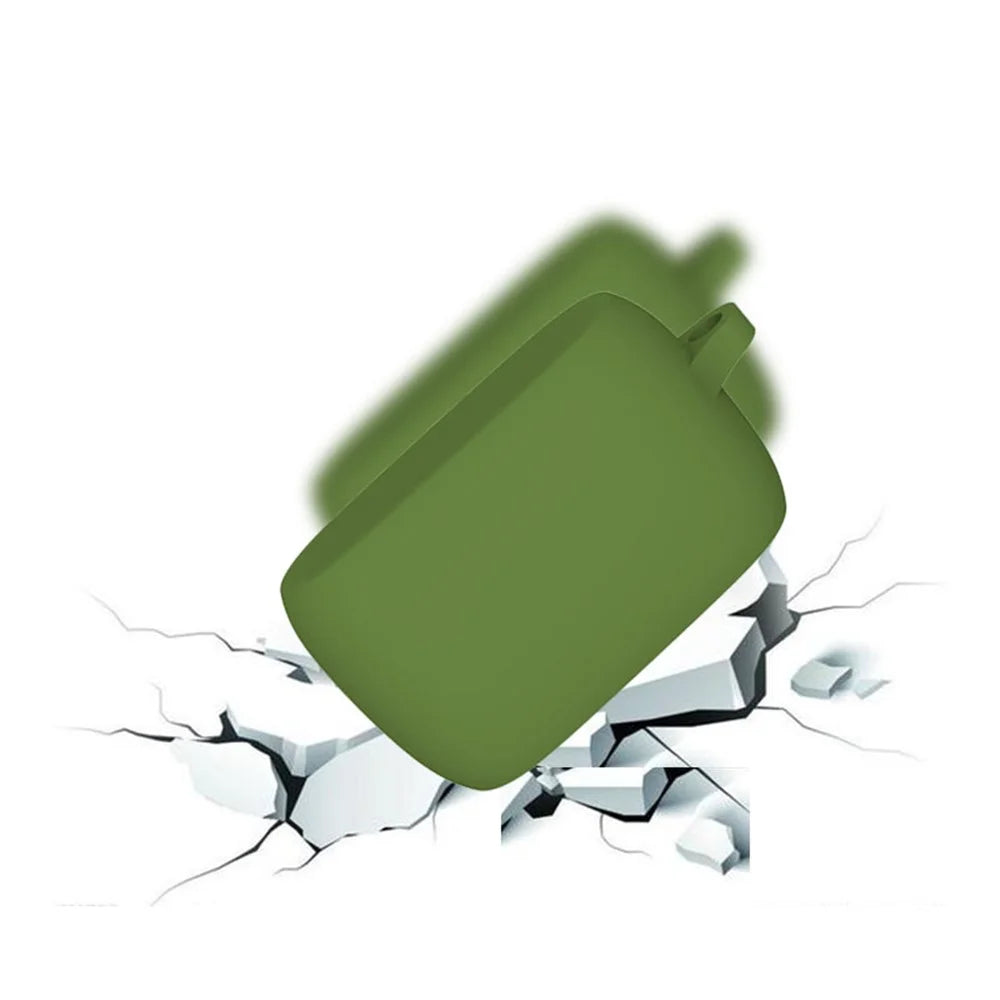 Soft Silicone Protective Case Bluetooth-compatible Earphone Cover with Anti-lost Buckle for Jabra Elite 3 - Grass Green - 3
