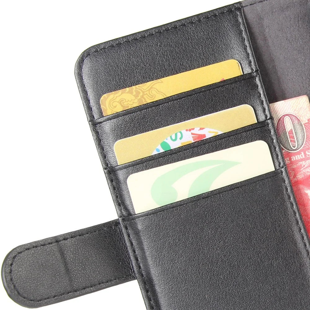 Genuine Leather Wallet Stand Shell Case for iPhone X Cell Phone Accessory - Black - 3