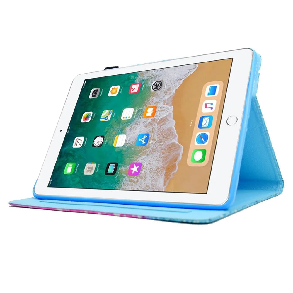 Patterned Leather Card Holder Casing Cover for iPad 9.7 (2018)/9.7 (2017)/Air 2/Air 1 - Cute Panda - 2