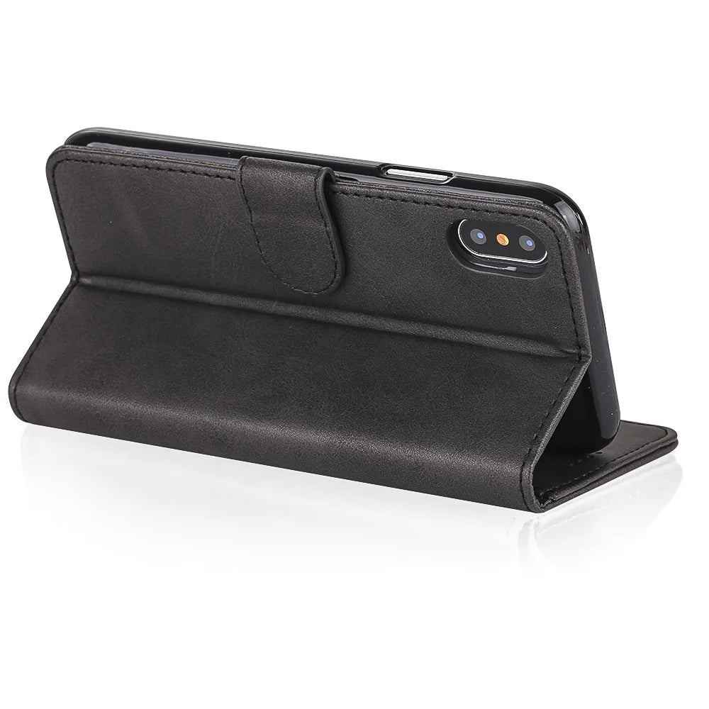 LC.IMEEKE Wallet Stand Leather Protective Case for iPhone X/10 - Black - 7