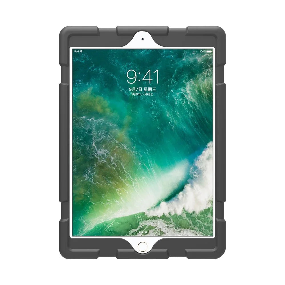 Screw Heavy Duty Soft Silicone Case for iPad 9.7-inch (2018)/9.7-inch (2017)/Air/Air 2 - Black - 2