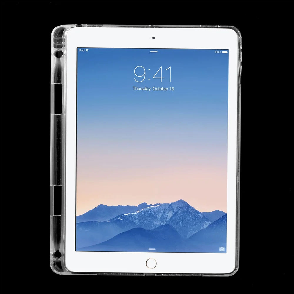 Transparent - Clear TPU Universal Tablet Protector Cover with Pencil Slot for iPad 9.7-inch (2017)/9.7-inch (2018)/Air 2/Pro 9.7 inch (2016) - 2