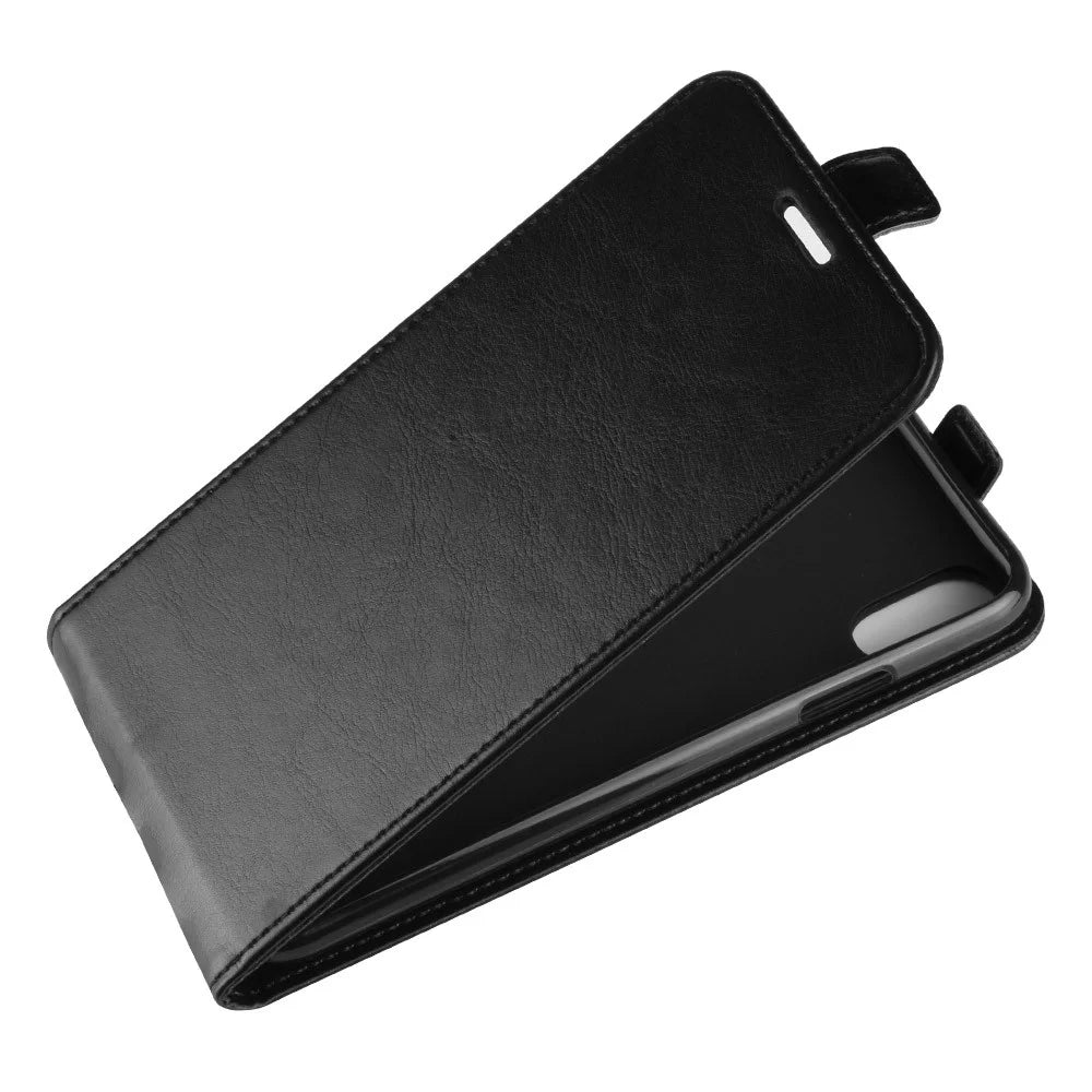 Crazy Horse Vertical Flip Card Holder Leather Case for iPhone XR 6.1-inch - Black - 3