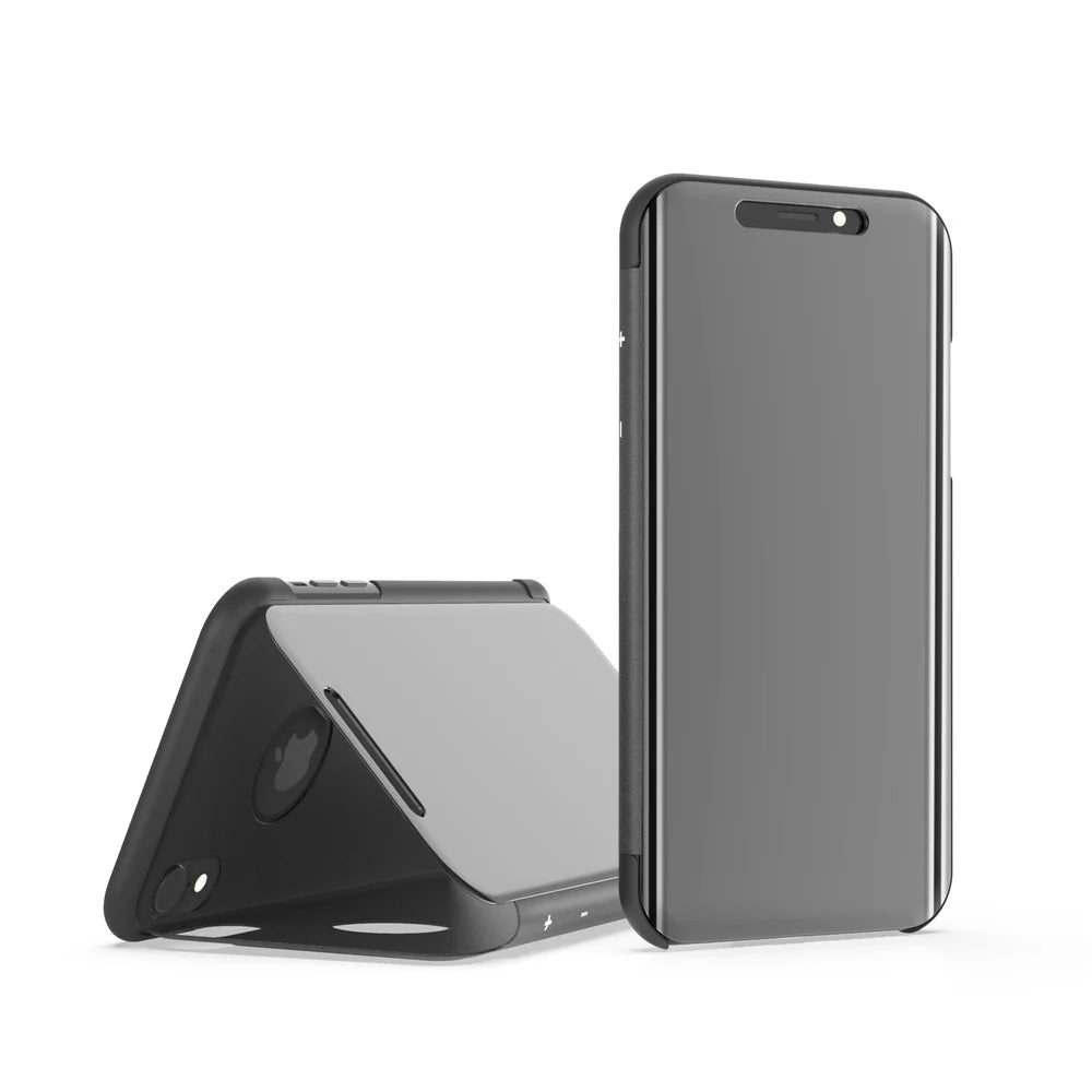 For iPhone XS Max Flip Leather Cover with Stand Full Body Protective Phone Case - Black - 2
