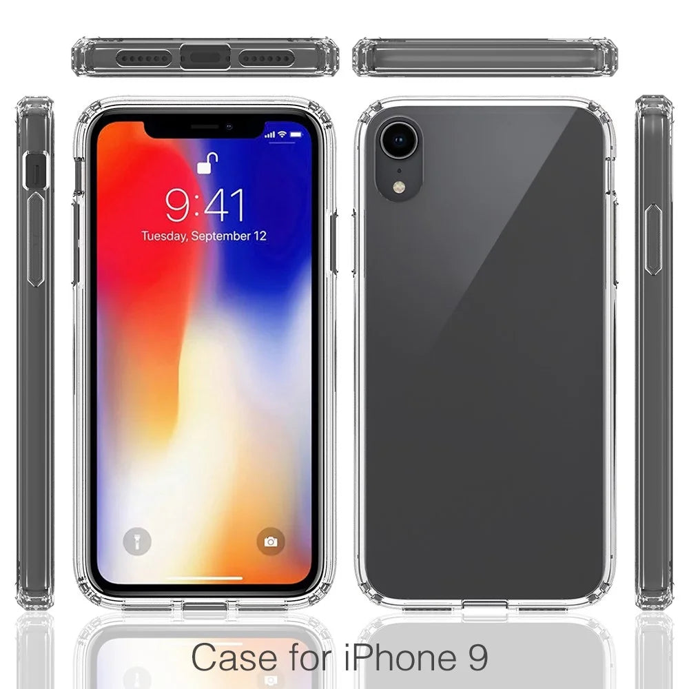 100PCS/Lot Drop-resistant Clear Acrylic + TPU Hybrid Case for iPhone XR 6.1 inch - Transparent - 2