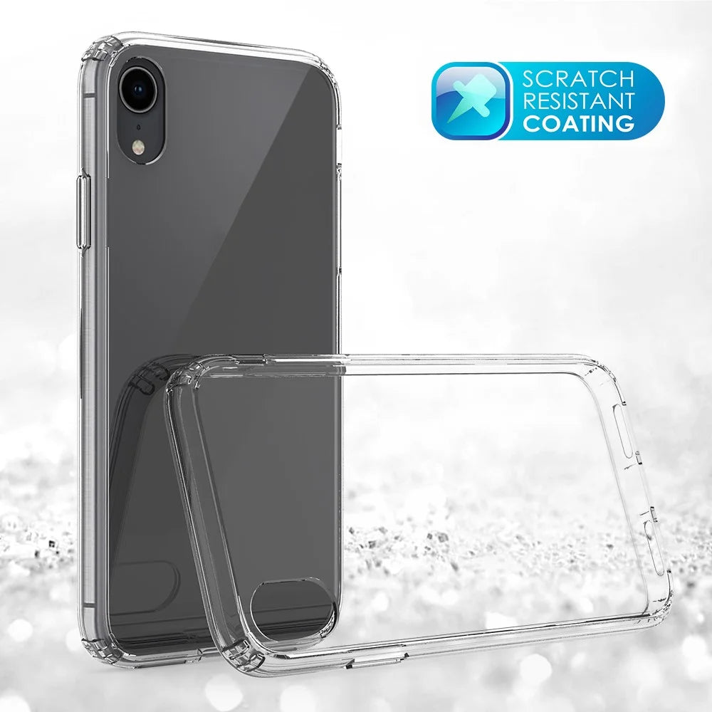 100PCS/Lot Drop-resistant Clear Acrylic + TPU Hybrid Case for iPhone XR 6.1 inch - Transparent - 3
