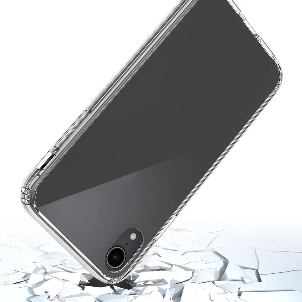 100PCS/Lot Drop-resistant Clear Acrylic + TPU Hybrid Case for iPhone XR 6.1 inch - Transparent - 7