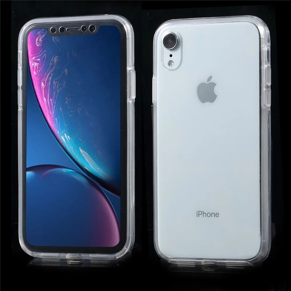For iPhone XR 6.1 inch Two Pieces Front TPU + PC Back Full Body Protection Case - 1