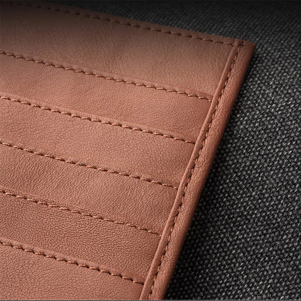 QIALINO Cowhide Leather Pouch Wallet Phone Case for iPhone XR 6.1 inch - Brown - 6