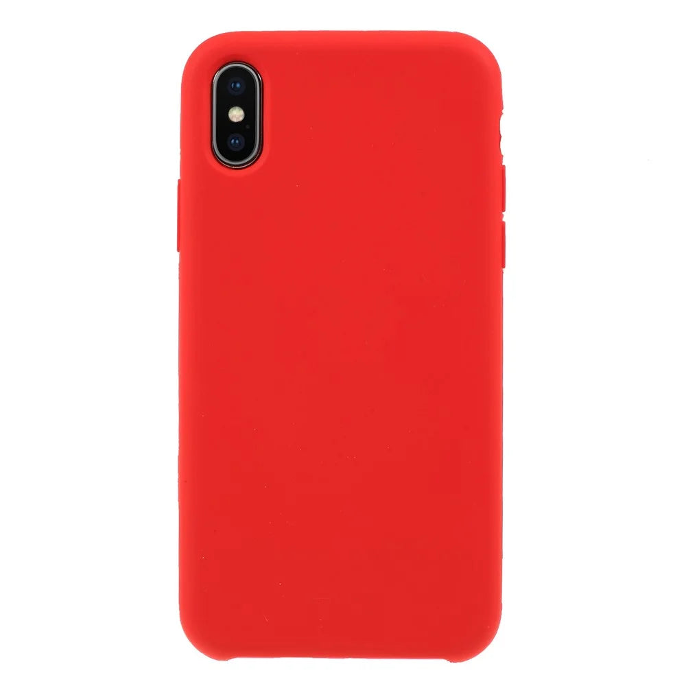 For iPhone XS / X 5.8 inch Solid Silicone Protection Case - Red - 2