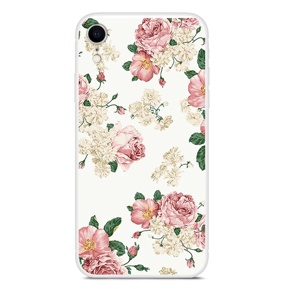 Pattern Printing Soft TPU Back Case for iPhone XR 6.1 inch - Peony - 1