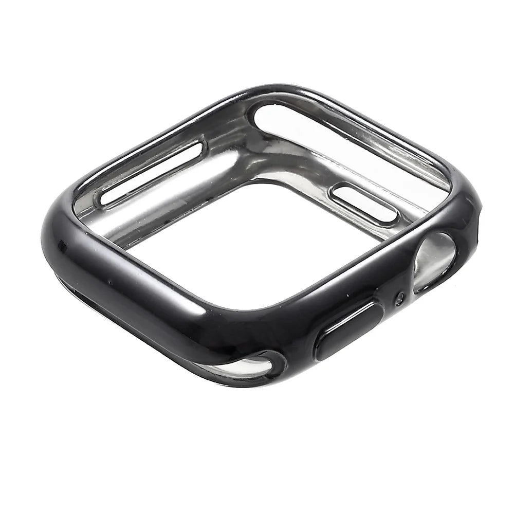 Electroplated TPU Protective Cover for Apple Watch Series SE3 / SE2 / SE1 /  6 / 5 / 4 44mm - Black - 1