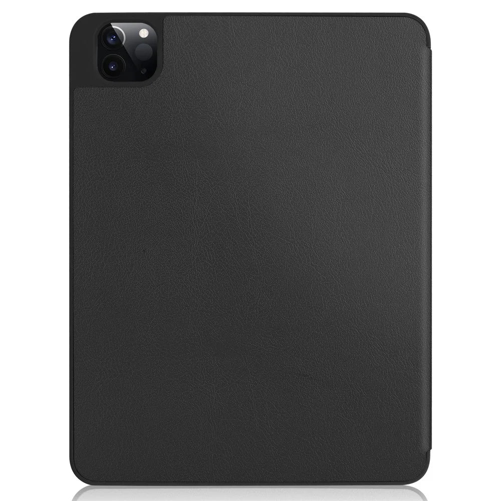 For iPad Pro 12.9 (2022) / (2021) / (2020) / (2018) PU Leather Stable Tri-fold Stand Stand Tablet Flip Case [with Pen Slot] - Black - 2