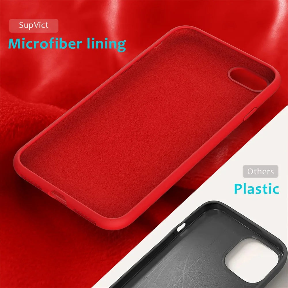 Edge Wrapped Liquid Silicone Phone Protection Case Cellphone Shell for iPhone 7 4.7 inch/8 4.7 inch/SE (2020)/SE (2022) - Red - 6