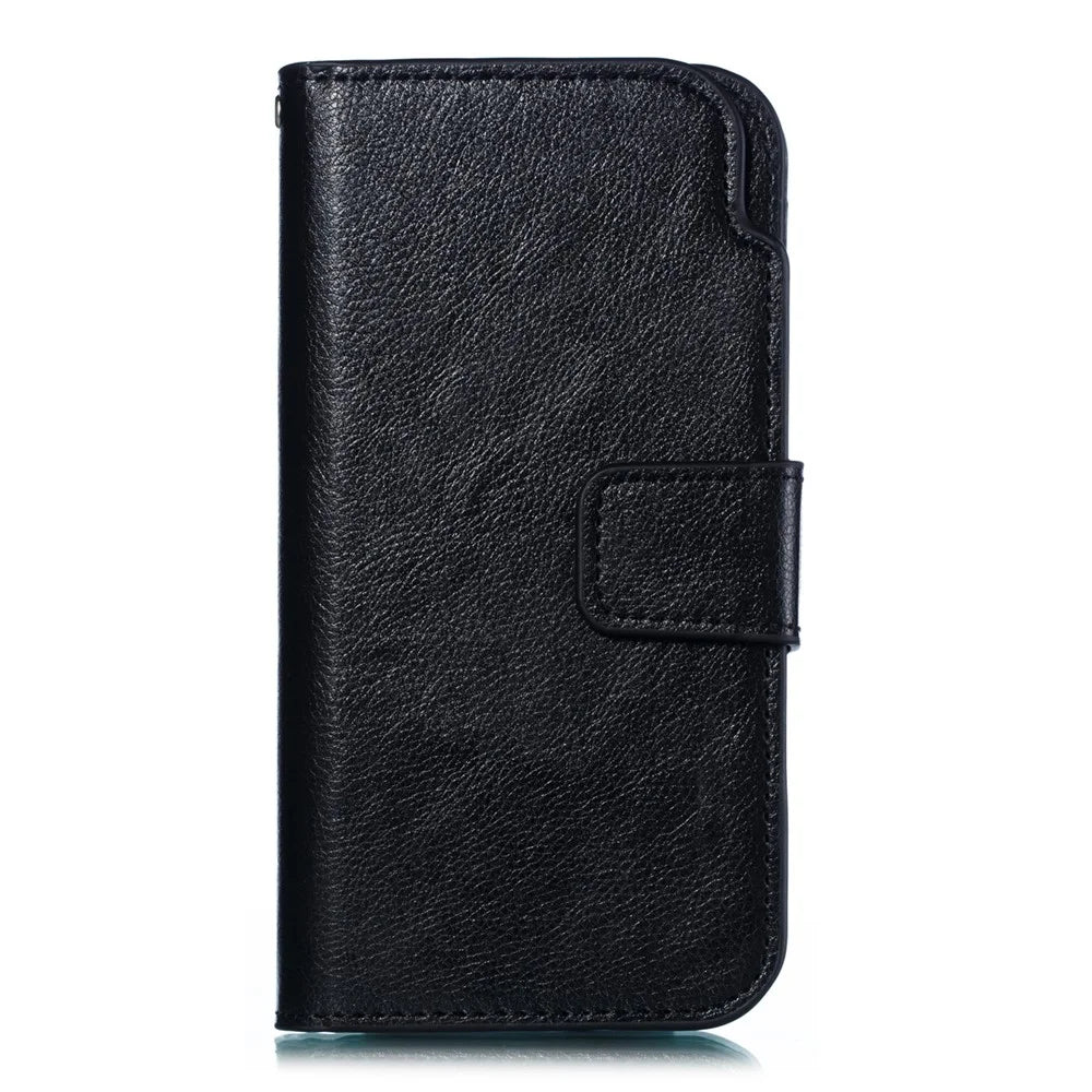 9 Card Slots Crazy Horse Leather Wallet Mobile Cover for iPhone 7/8/SE (2020)/SE (2022) 4.7 inch - Black - 5