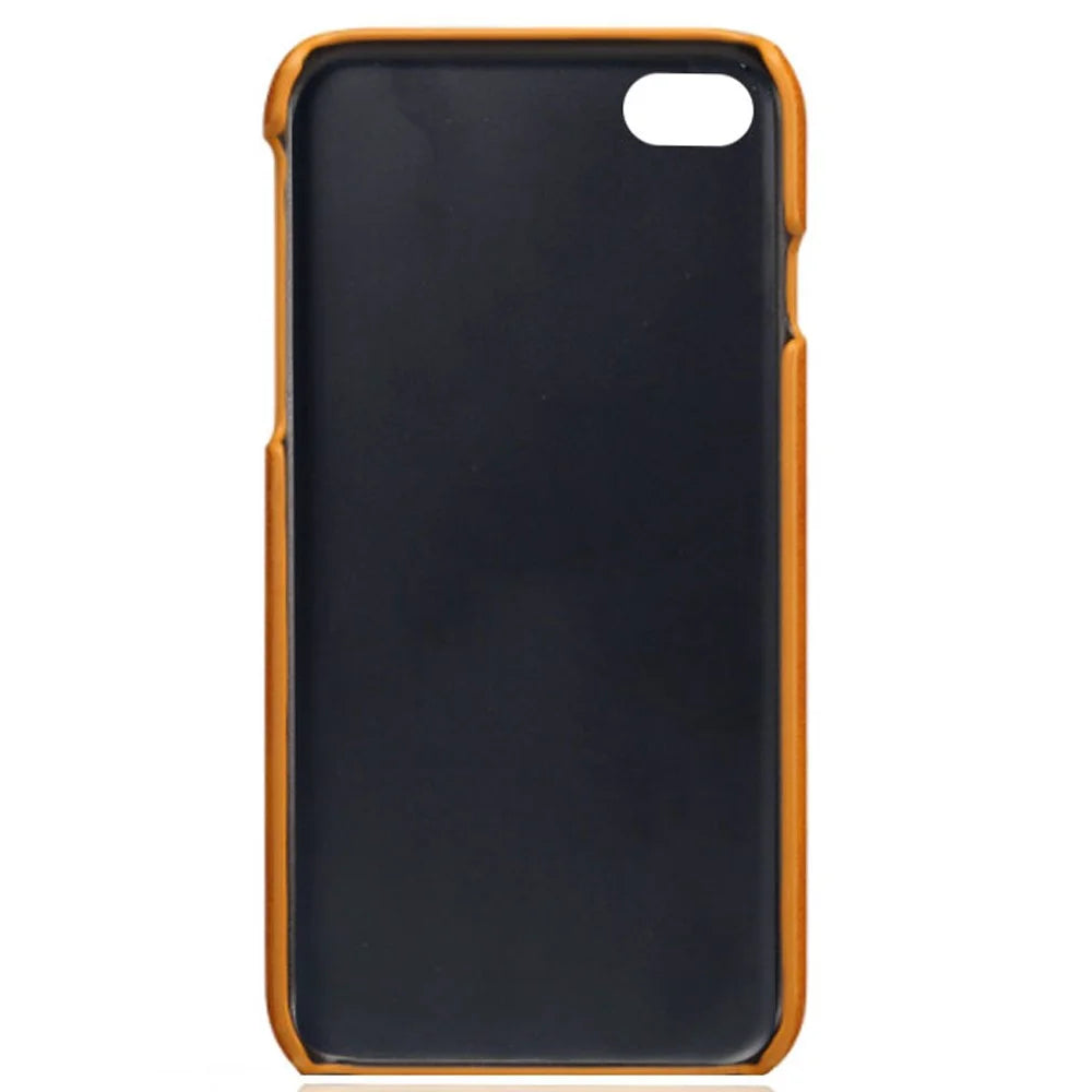 Double Card Slots Case for iPhone 8 / 7 / SE (2022) / SE (2020) 4.7 inch, PU Leather Coated PC Hard Shell Back Cover - Orange - 2