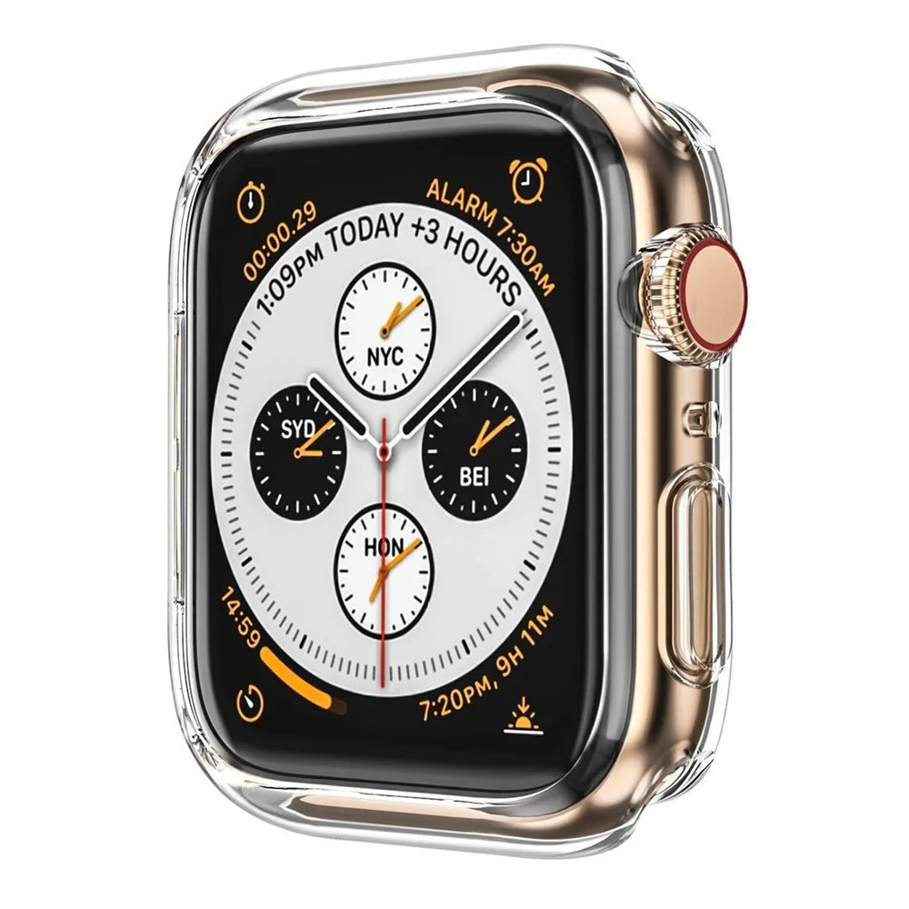 HAT PRINCE for Apple Watch Series SE3 / SE2 / SE1 /  6 / 5 / 4 44mm Clear Soft TPU Case + 3D PET Curved Hot Bending Clear Screen Protector - 2