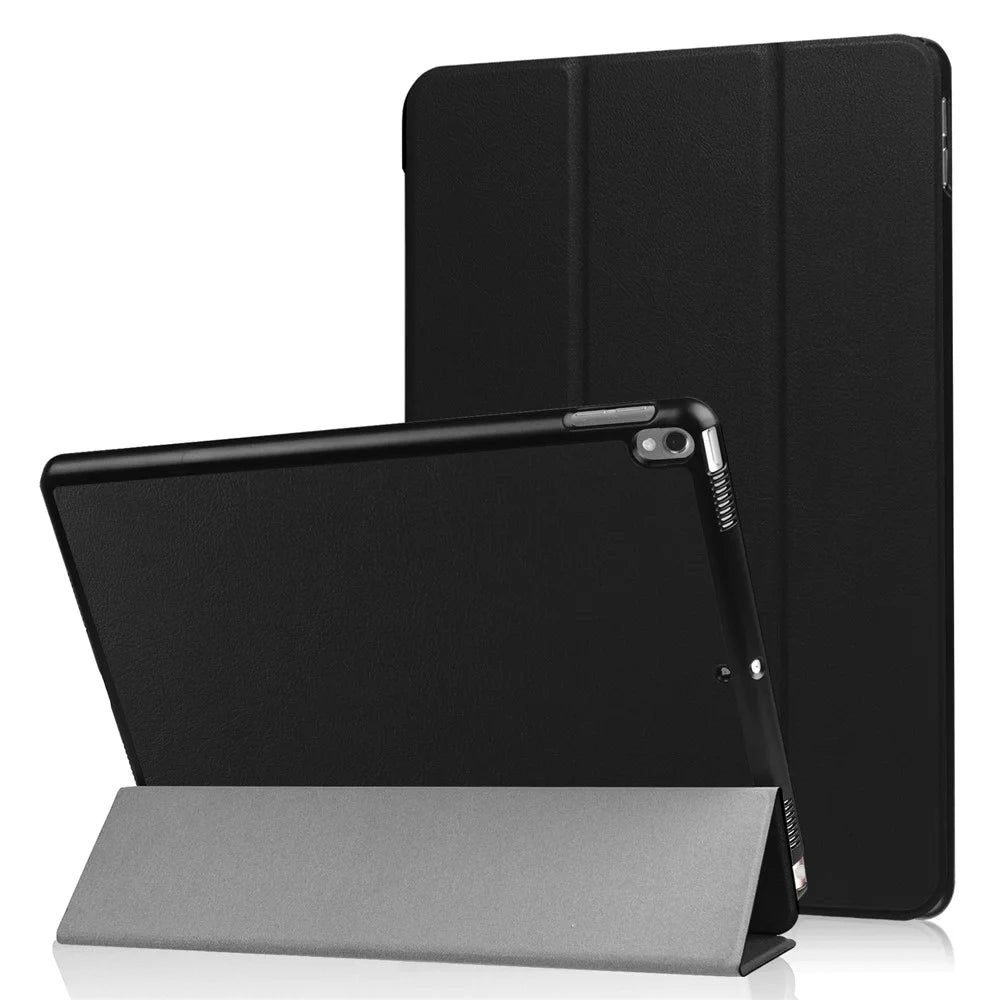 For iPad Air 10.5 (2019) / Pro 10.5-inch (2017) Tri-fold PU Leather Smart Stand Case Accessory - Black - 1