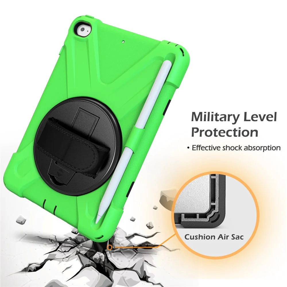 [X-Shape] PC + TPU 360-degree Swivel Kickstand Case with Hand Strap for iPad mini (2019) 7.9 inch / iPad mini 4 - Green - 4