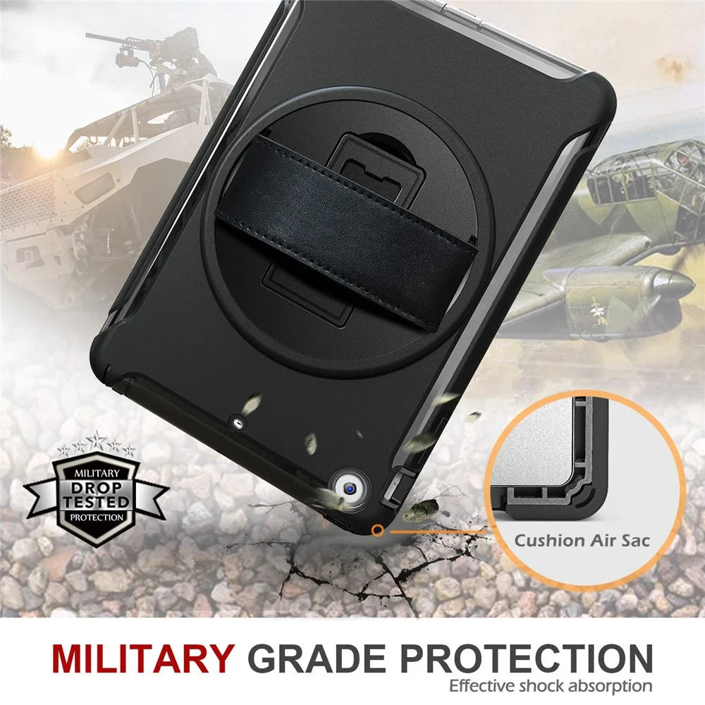 3-Layer Multi-functions TPU + PC Hybrid Case for iPad Mini 3/2/1- Black - 7
