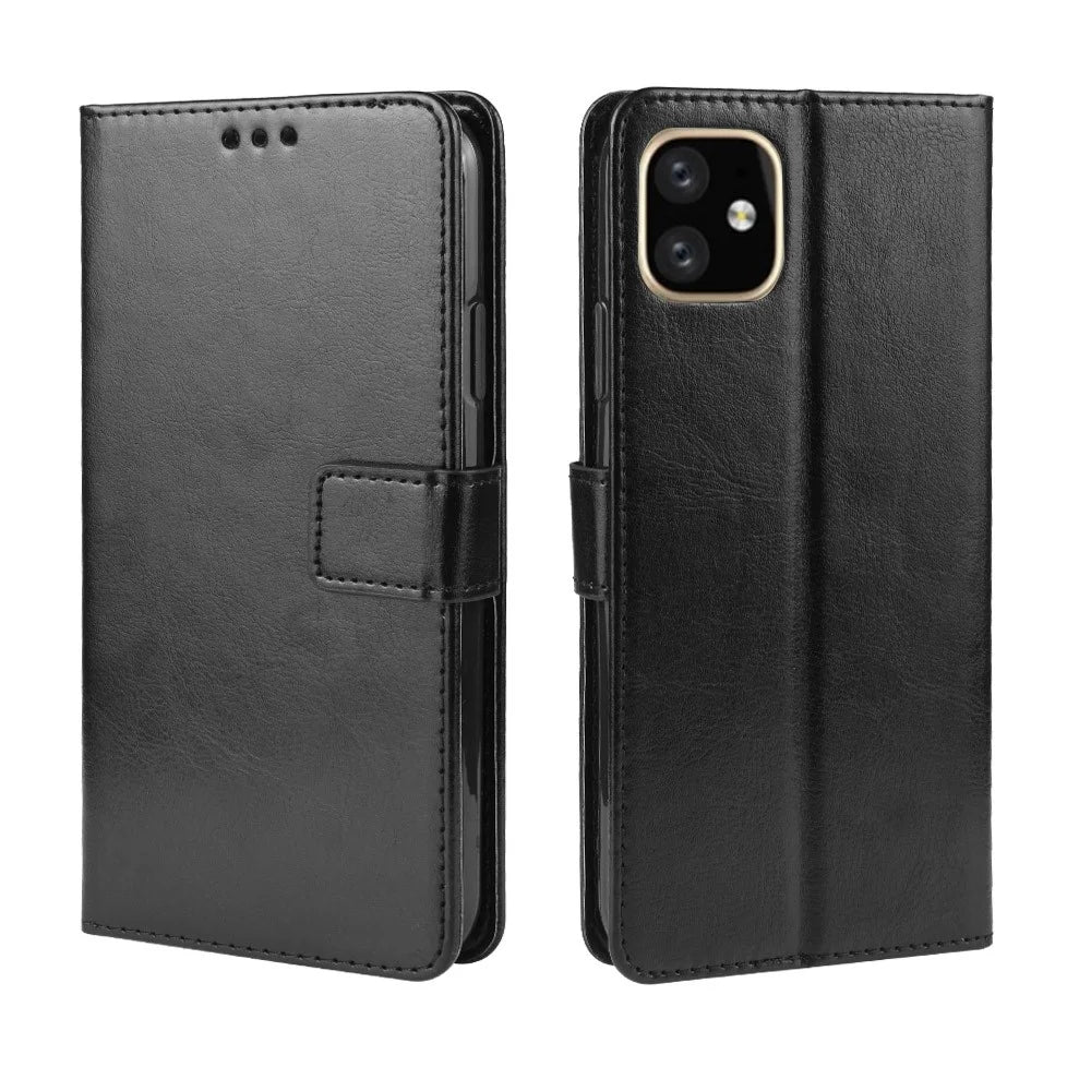Crazy Horse Texture Leather Wallet Phone Case for 	iPhone 11 6.1 inch (2019) - Black - 2