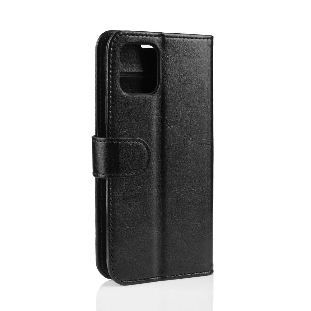 Crazy Horse PU Leather Stand Wallet Flip Phone Case for iPhone 11 Pro Max 6.5 inch (2019) - Black - 7
