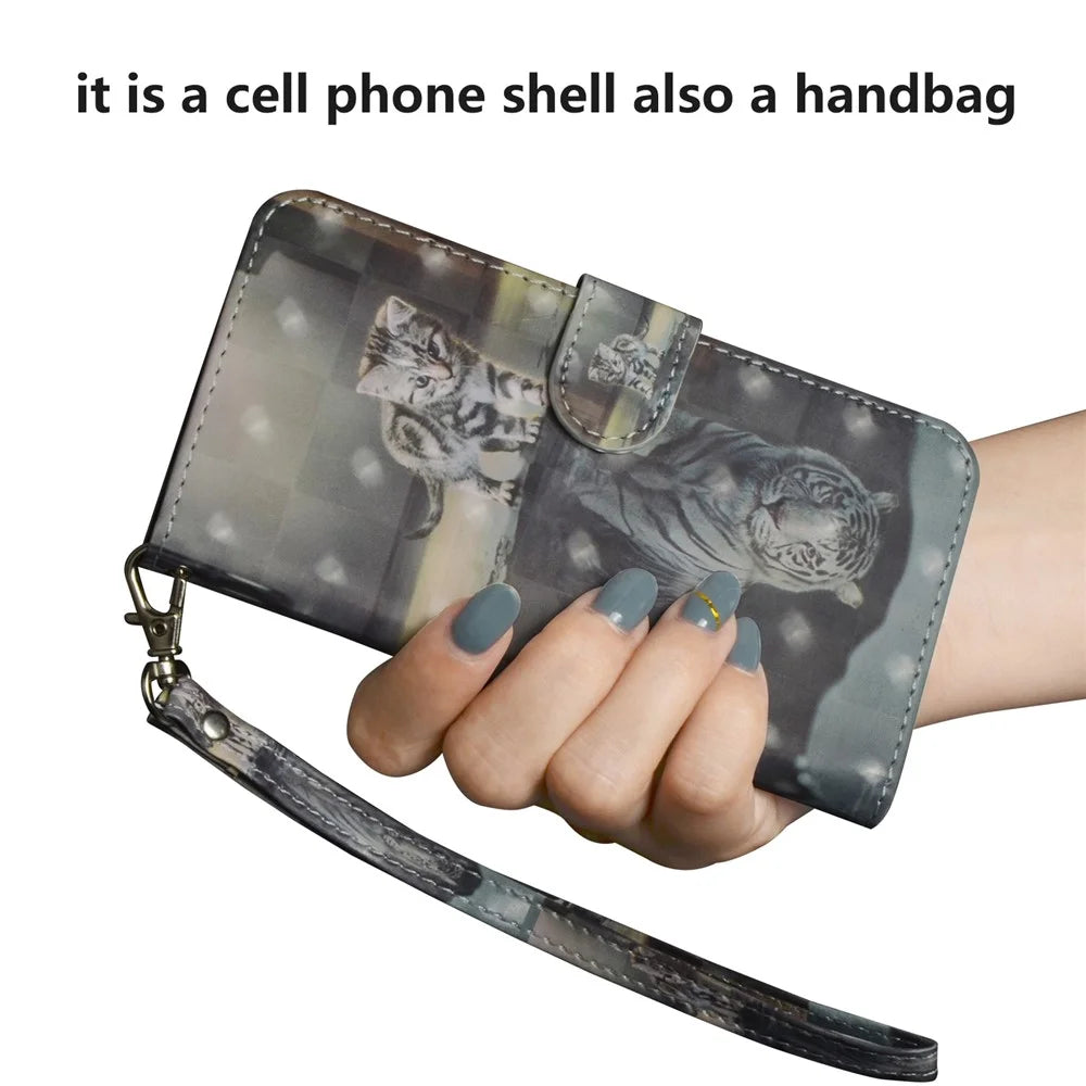 Light Spot Decor Patterned Leather Wallet Cell Phone Shell for iPhone 11 6.1 inch (2019) - Cat - 7