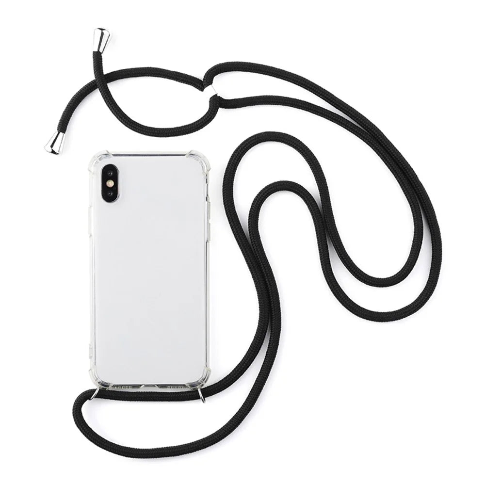 For iPhone XS Max 6.5 inch TPU+Acrylic+Textile Strap Anti-fall Shell - Black - 2