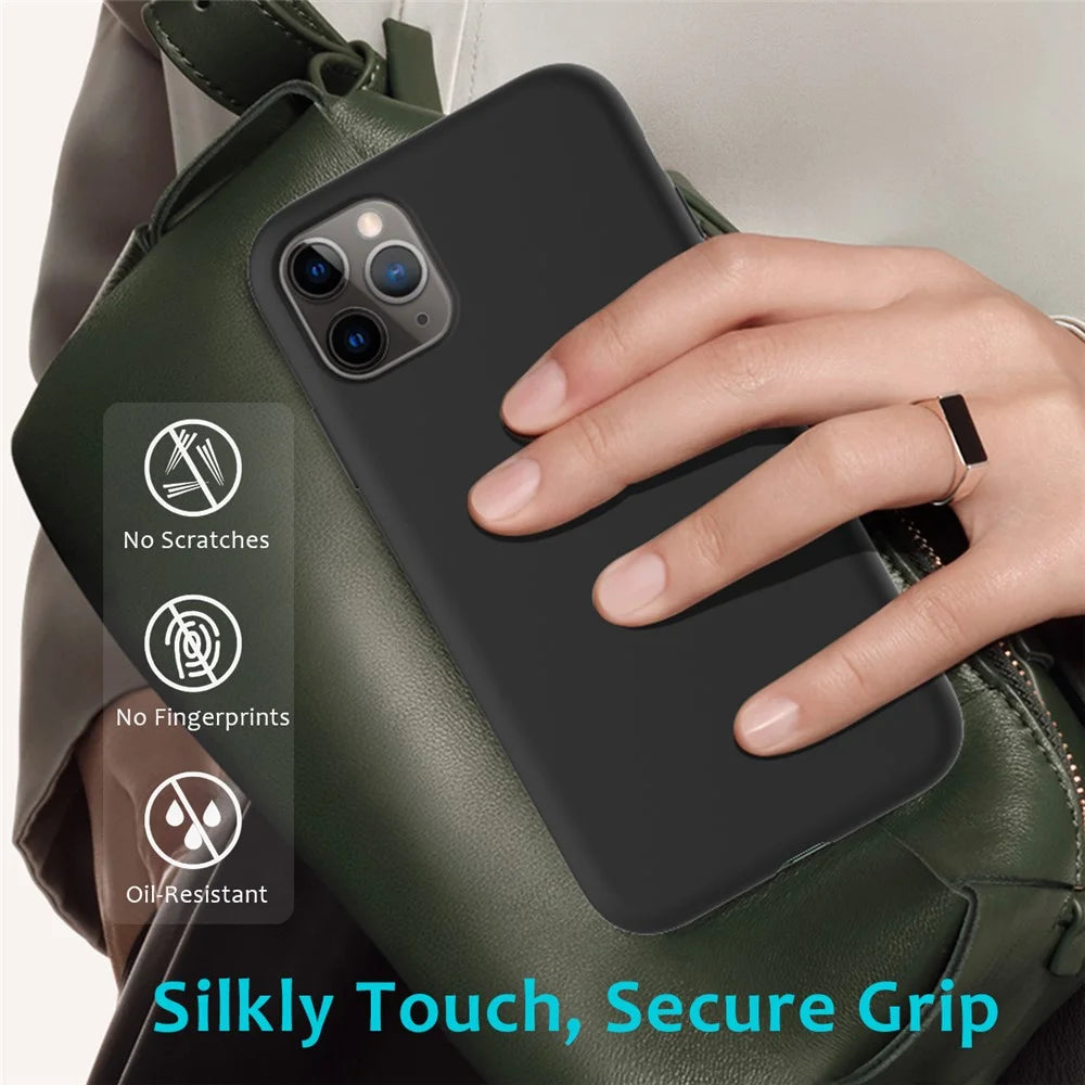 For iPhone 11 Pro Max 6.5 inch (2019) Soft Liquid Silicone Phone Casing - Black - 7
