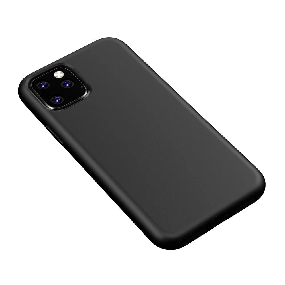 For iPhone 11 Pro 5.8 inch (2019) Frosted Starry Sky Series Matte Phone Case Eco-Friendly Degradable Wheat Straw TPU Cover - Black - 2